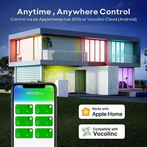 Умна крушка VOCOlinc Работи с Apple Homekit, Alexa, Google Home, интелигентни електрически крушки WiFi с регулируема яркост 850 Лумена,