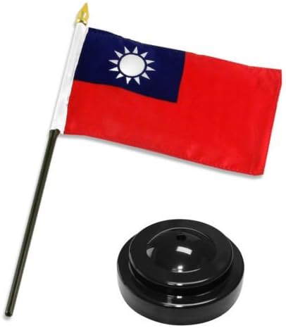 Лунните Ножове Тайван 4 x 6 Флаг Настолен Комплект Настолен Пръчка Черна Основа - Вечерни Украса, за да проверите За Класации - Голям