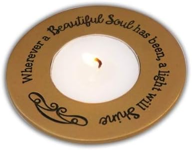 Abbey Gift (Подарък златна притежателя Abbey & CA Beautiful Soul Holder с бял чайным светлина, Мулти