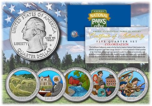 2017 Америка Красиви Раскрашенные Квартали Паркове на САЩ Комплект от 5 монети с капсули