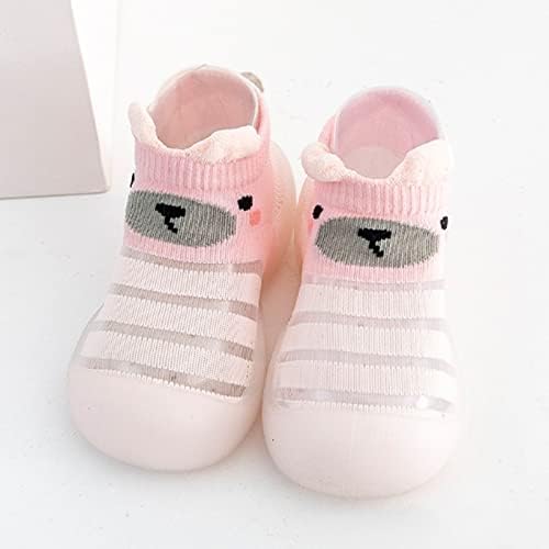 Чорапи за деца, Обувки за малките момчета и момичета, Чорапи с Мультяшными щампи на животни, Обувки За Деца, Дишащи Мрежести Чорапи в пода (Бял, 12-18 месеца)