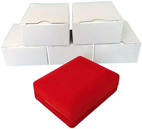 2 Червени Елегантни Флокированных Велюровых Колиета, Подаръчни Кутии с Окачване, Дисплеи за Бижута и Кутии