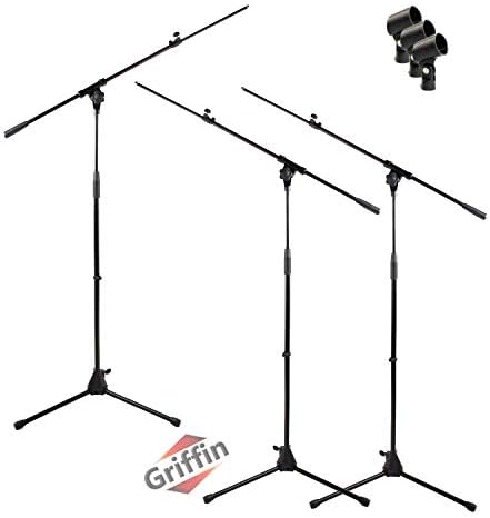 Стойка за микрофон с телескопична стрела (комплект от 3 броя) от GRIFFIN | Регулируем Държач За аксесоари за студийната запис, Вокално