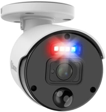 Универсална видеорегистраторная помещение Swann 4K Master серия Enforcer™ с регулиращи се червено-сини светлини и прожектори в полицейски