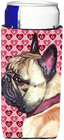 Carolin's Treasures LH9566MUK French Bulldog Frenchie Hearts Love and Valentine ' s Day Ултра-Обнималка за тънки кутии, Калъф за охлаждане