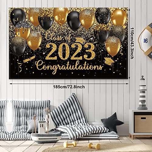 Декоративен фон за бала клас 2023 година, Блестящ фон за снимки на дипломирането, Латексный балон, Поздравительный фон за Бала, Банер