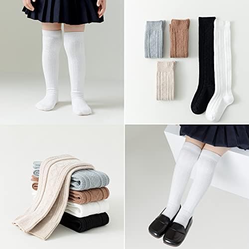 EPEIUS/Униформи за малки момичета и момчета, Чорапогащи до коляното Чорапи с волани за бебета и малки деца (опаковка от 3/5)