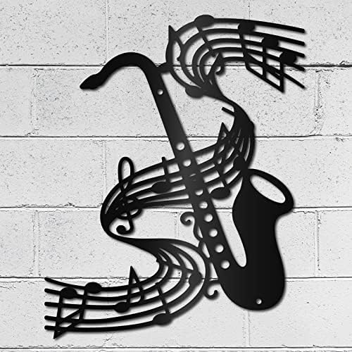 CREATCABIN Музикален Саксофон Стенно Изкуство Метален Ретро Троен Ключ монтиран на стената Декор Музикални Инструменти Подвесная Скулптура