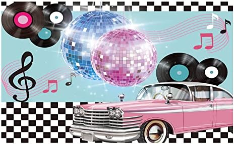 Funnytree 50-те Ретро Рок-н-Рол, Закусвалня, на Фона На Партита, Авто Чорап, Танц в стил Хоп, Cosplay, Фон За Снимки на Бала, Класически
