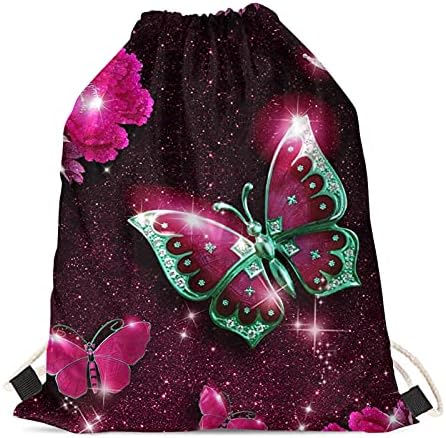 Poceacles Galaxy, Чанта с Флорални Принтом Пеперуди, Лъскава Чанта от съвсем малък, за Жени и Момичета, Модни Здрава Пътна Чанта, Танци,