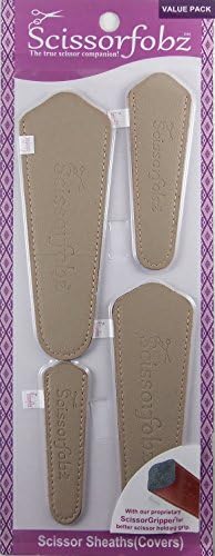 Ножици от SCISSORFOBZ улови за ножици -ЦЕННА опаковка-4 размера - Дизайнерски калъфи за ножици, ленти за бродерия, капитониране - Подарък за квилтеров и канализация - Светл