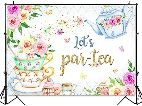 На фона на партито в чест на рождения Ден с чай, Нека ни Разделя Розови Цветя, фонове, За Снимки на Новородени Деца, Украса за Парти