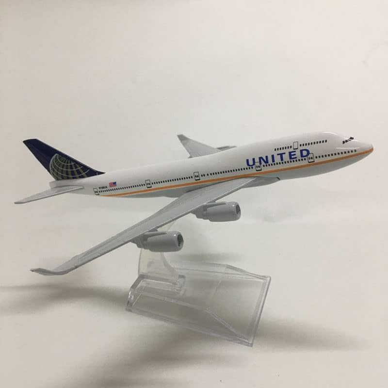 Модел на самолет на United Airlines B747 в мащаб 1/400 Модел от Сплав, Монолитен под налягане Модел самолет за Събиране