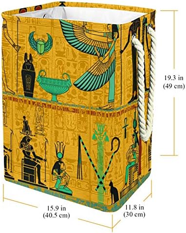 Кошница за съхранение на бельо DJROW С Тотем на Египетския Фараон, Вградена Подплата с Подвижни скоби, Добре Удерживающая Подобрена Сгъваема кошница за дрехи