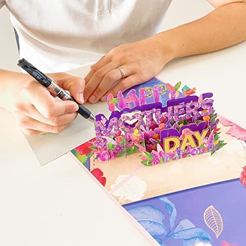 3D всплывающая картичка RORBAM от Деня на майката, 3D Изскачащи Поздравителни ръчно изработени Картички за Деня на майката, пощенска Картичка с Благодарност, Плик и Пра?