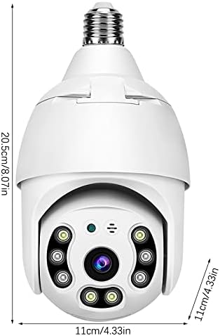 xdBwcp Домашна Външна Водоустойчив Безжична Камера за наблюдение, Wi Fi С резба E27 Тип Глави Лампи Камера за Наблюдение на 350 Градуса