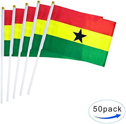 Ръчно Флаг на Гана за добра Момичета, Флаг Гана, Флаг-пръчка, Мини-Малко Знаме, 50 Опаковки, Националните Флагове на страните с кръгла