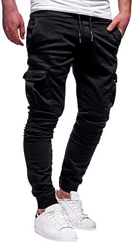 Черен Панталон-Карго Мъжки Приталенные Спортни Мъжки Свободни Всекидневни Спортни Панталони С Цветни Шнурком Мъжки Панталони-