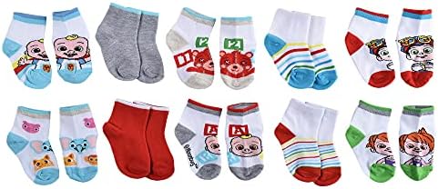 Чорапи CoComelon за момчета, бяла (10 опаковки), 18-24 месеца, САЩ