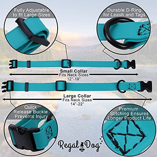 Regal Dog Products Обичай Малко Синьо небе водоустойчив нашийник с висока якост на ключалката и регулируем пръстен за тежки условия на