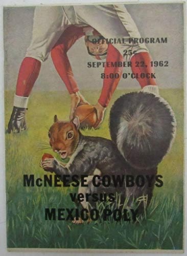 Програма за футболен мач на 1962 г. McNeese Каубои срещу Mexico Поли College 148903 - Програма NFL