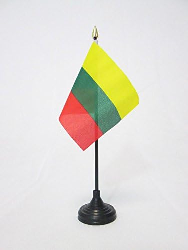 AZ FLAG Тенис на Флаг на Литва 4 x 6 - Тенис на Флаг на Литва 15 x 10 см - Златна плот за Копия