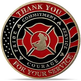Монета asmileinde Deep Thin Red Line Firefighter's Prayer Challenge Благодаря за вашата услуга