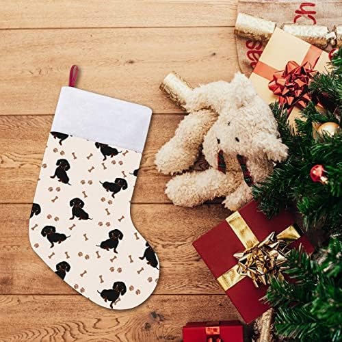 Такса Куче Коледни Чорапи, Чорапи с Плюшено Камината Виси за Коледната Елха Начало Декор
