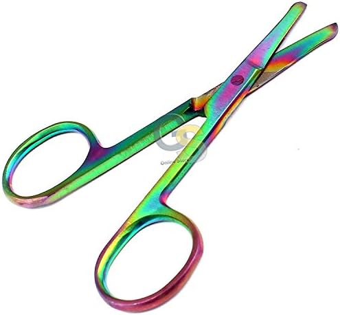 G. S Multi Titanium Color Rainbow Безопасни Ножици За Носа и Мустаците 3,5 Директни От Неръждаема Стомана