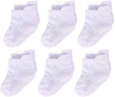 ESTAMICO/Нескользящие Чорапи до Глезена за по-Малките Момчета И Момичета С Дръжки за Бебета и малки Деца, 6 Двойки