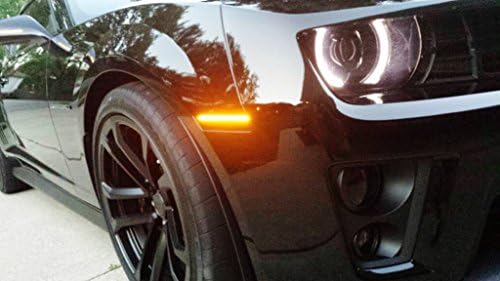 Странични габаритни светлини iJDMTOY с дымчатыми лещи кехлибарен цвят/червено, съвместими с 10-15 габаритными светлини Chevy Camaro (отпред: